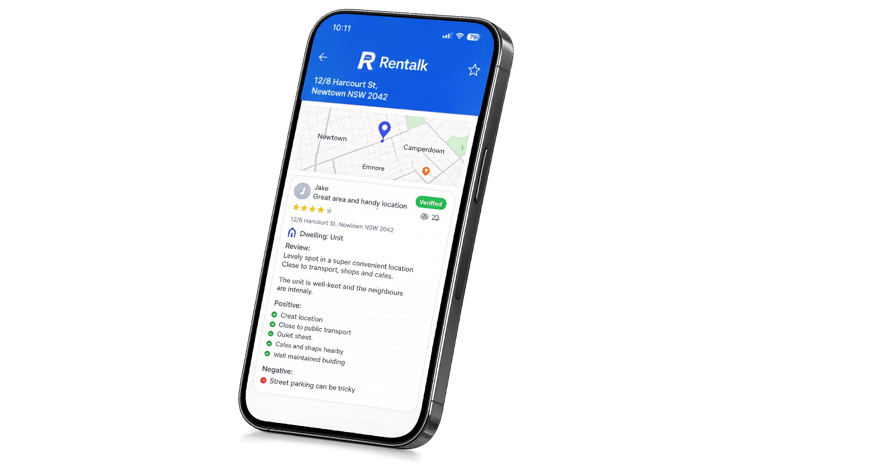 Rentalk app preview on a phone